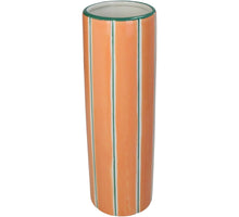 Vase Stripe Stoneware Multi 9.2x9.2x28cm Orange