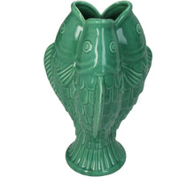 Vase Fisch Porzellan Türkis 13x11,8x22cm