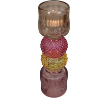 Kerzenhalter Glas Mehrfarbig 7,5x7,5x23cm