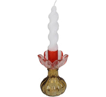 Kerzenhalter Blumen Glas Mehrfarbig 7,5x7,5x11,5cm