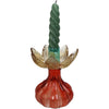 Kerzenhalter Blumen Glas Mehrfarbig 11x11x13,5cm