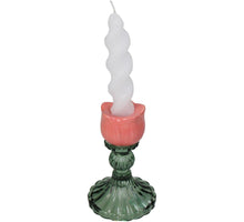 Candle Stick Tulip Glass Peach 8x8x12cm