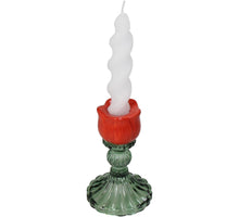 Candle Stick Tulip Glass Orange 8x8x12cm