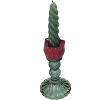 Candle Stick Tulip Glass Purple 8x8x14.5cm
