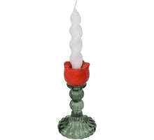 Candle Stick Tulip Glass Orange 8x8x14.5cm