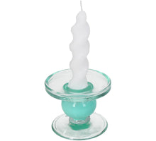 Kerzenhalter Glas Türkis 9x9x7cm