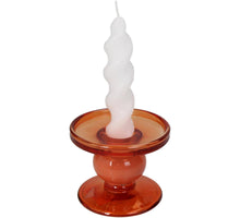 Kerzenhalter Glas Orange 9x9x7cm