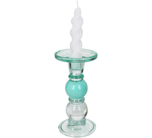 Kerzenhalter Glas Türkis 9x9x17,5cm