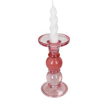 Kerzenhalter Glas Rosa 9x9x17,5cm