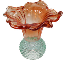 Vase Glas Multi 13,5x13,5x12cm Orange-Blau