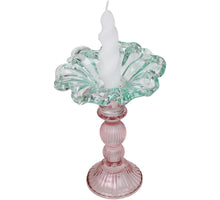 Kerzenständer Glas Multi 14x14x19cm Blau-Rosa