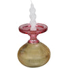 Kerzenhalter Glas Mehrfarbig 13,5x13,5x15cm Rot-Gelb