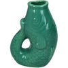 Vase Fisch Steingut Türkis 8x5,5x11,3cm