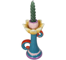Kerzenhalter Blumen Steingut Mehrfarbig 12x11,5x21,5cm