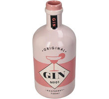 Vase Gin-Flasche, feines Steingut, rosa, 9,5 x 9,5 x 21,5 cm