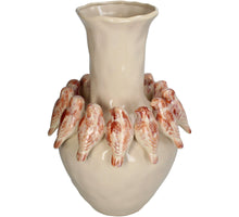 Vase Bird Stoneware Terra 27.7x27.7x41cm