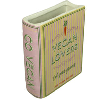 Vase Book Vegan Lovers  Dolomite Multi 14.4x5.5x18.2cm