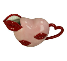 Vase Herz Steingut Rosa 27x10.5x16cm