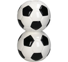 Vase Soccer ball Stoneware Black 9.5x9.5x16.5cm