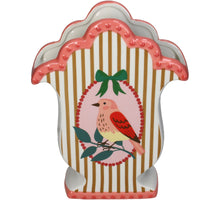 Vase Bird Stoneware Multi 18.8x7.2x25.1cm