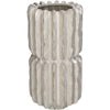 Vase Ridges Stoneware Ivory 15.5x15.5x30.5cm