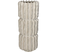 Vase Ridges Stoneware Ivory 15.5x15.5x40cm