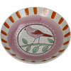 Schale mit Vogel- und Streifenmuster, Steingut, mehrfarbig, 17,5 x 17,5 x 3,8 cm