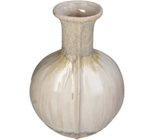 Stoneware vase beige 25.5x19.5x36cm