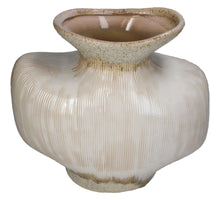 Stoneware vase beige 32x17.5x28.5cm