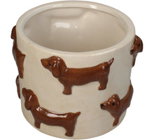Planter Dachshund Dolomite Brown 13.8x13.8x11cm