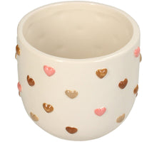 Planter Little Hearts Dolomite Multi 12x12x10cm