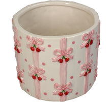 Übertopf Bow Kirsche Dolomit Rosa 13,5x13,5x11,2cm