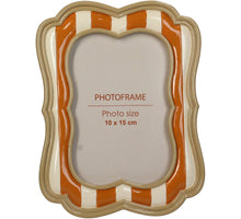 Photo Frame Polyresin Multi 10x15cm orange/beige