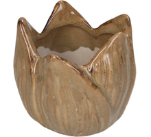 Vase Stoneware Beige 9x8.5x9cm