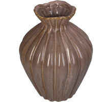 Stoneware vase pink 16.5x16.5x22cm