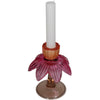 Candle Stick Flower Glass Multi 11x11x14cm
