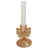 Candle Stick Bow Glass Orange 8x8x11cm