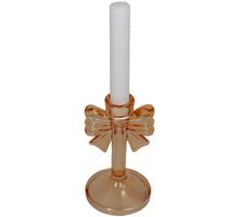 Candle Stick Bow Glass Orange 8.5x8.5x15cm