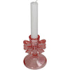 Candle Stick Bow Glass Pink 8x8x11cm