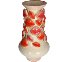 Vase Lips Stoneware Red 25x25x45cm