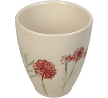 Mug Field Flower Stoneware Red 7x7x8cm