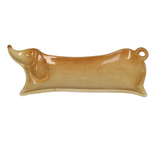 Schmuckschale Dackel Steingut Braun 28,5x11,5x3,5cm