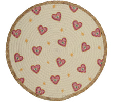 Placemat Heart Polyester Multi 38x38x0.6cm