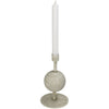 Candle Stick Ball Metal Ivory 10x10x17.5cm