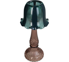 Candle Holder Lamp Shape Glass 12.7x12.7x29cm Multi