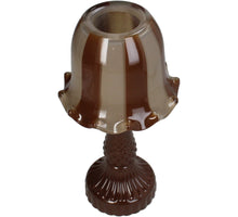 Candle Holder Lamp Shape Glass Brown 12.7x12.7x24cm