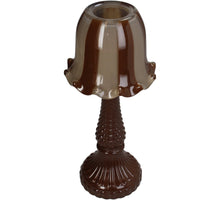 Candle Holder Lamp Shape Glass Brown 12.7x12.7x29cm
