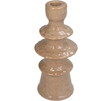 Candle Stick Stoneware Mauve 8x8x19cm