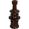 Candle Stick Stoneware Brown 9x9x22cm