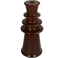 Candle Stick Stoneware Brown 11.5x11.5x27cm